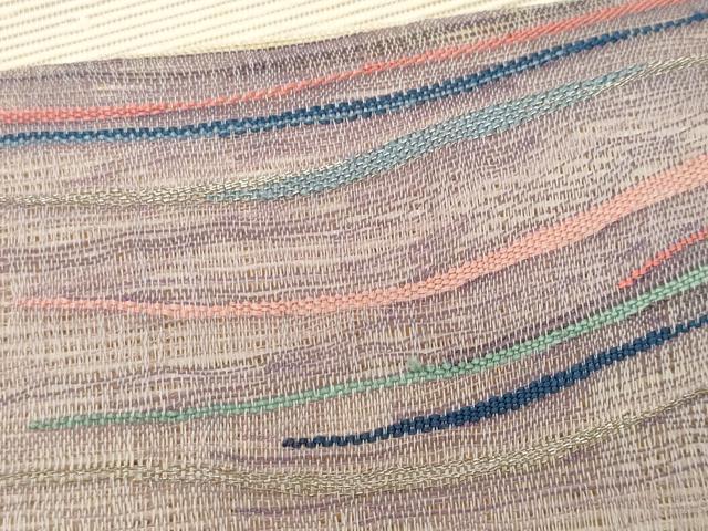 平和屋着物*夏物 八寸名古屋帯 すくい織 変わり縞 正絹 逸品 CABG9997fb