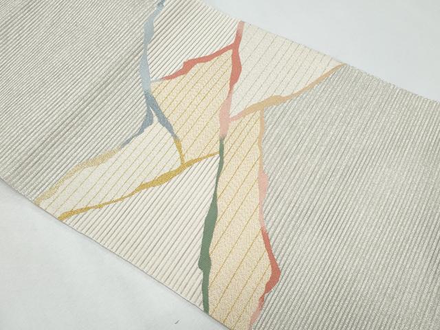 平和屋着物*夏物 八寸名古屋帯 絽綴れ 幾何学文様 金銀糸 正絹 逸品 CABG9999fb