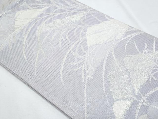 平和屋着物*夏物 六通柄袋帯 草木文 銀糸 正絹 逸品 CABG9981fb