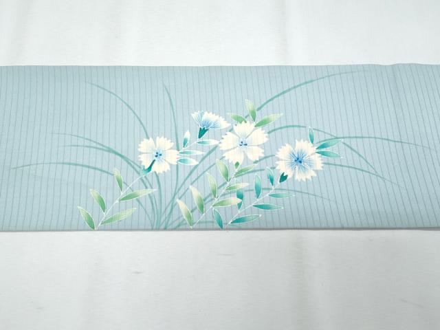 平和屋着物*夏物 塩瀬 九寸名古屋帯 友禅 作家物 枝花文 正絹 逸品 CABH8013fb