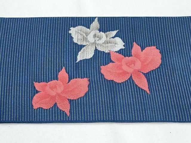 平和屋着物*夏物 九寸名古屋帯 舞花文 銀糸 正絹 逸品 CABH8012fb