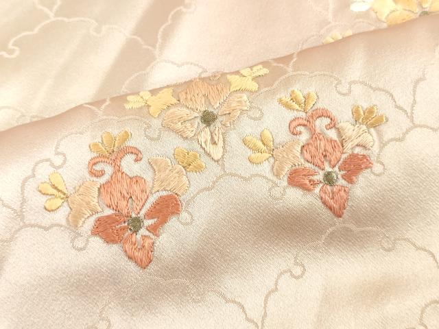 平和屋着物■訪問着 総刺繍 花青海波文 暈し染め 金糸 正絹 逸品 DABF6517zy