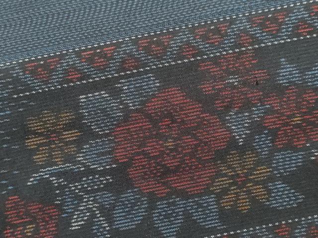 平和屋着物■本場大島紬 横段花文 正絹 逸品 未使用 CABH0990ou