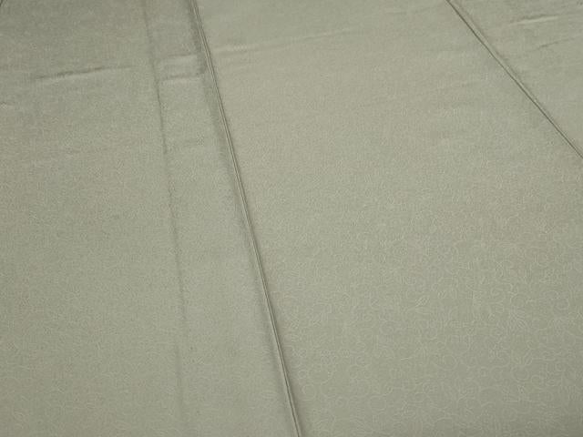 平和屋着物▽上質な色無地 単衣 唐草地紋 灰汁色 正絹 逸品 DABF8882sf