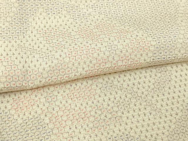 平和屋着物▽本塩沢 単衣 110亀甲 やまだ織 草花文 証紙付き 正絹 逸品 DABF8897sf