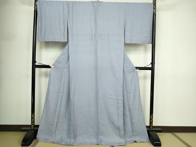 平和屋着物▽上質な色無地 単衣 唐草地紋 淡藤色 銀通し地 ロング丈 正絹 逸品 未使用 DABF8905sf