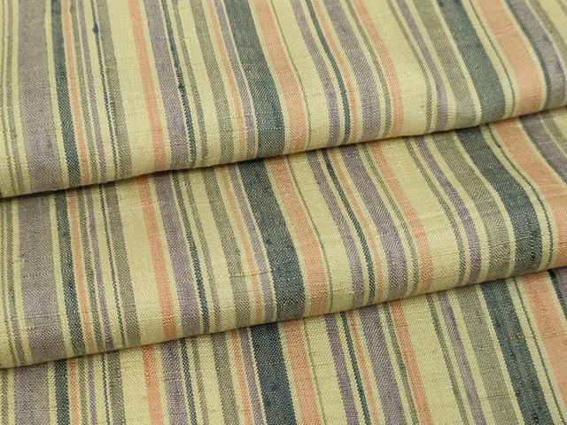平和屋着物▽上質な紬 単衣 間道 正絹 逸品 DABF8900sf