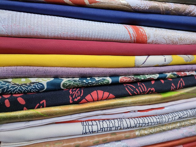 平和屋本店■名古屋帯 まとめて100点 鷹 人物 風景 更紗 花柄 手描き 型染め 佐賀錦 金銀糸 など 着用可能多数 未使用品有 全て正絹 se4139