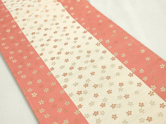 平和屋着物◎両面 六通柄袋帯 唐織 藤笠松 舞桜文 金銀糸 正絹 逸品 DABF8394we