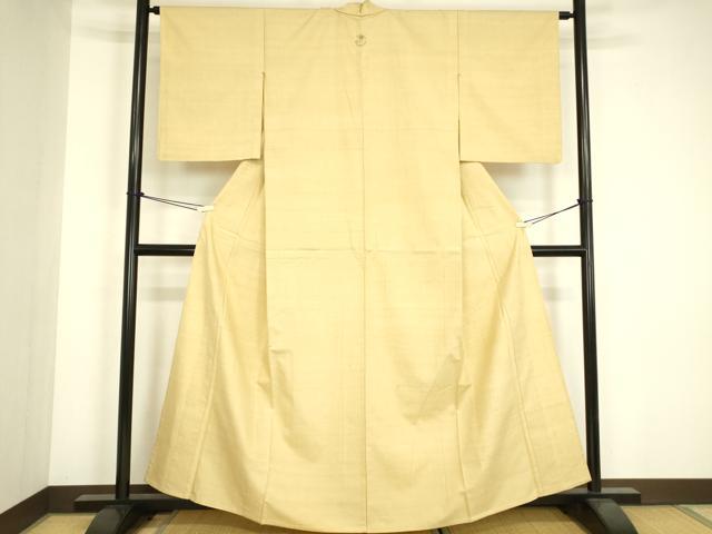 平和屋着物▽結城紬 単衣 蒸栗色 正絹 逸品 DABG0404az