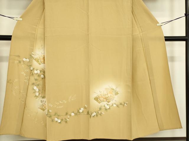 平和屋着物▽中国三大刺繍 スワトウ刺繍 汕頭刺繍 訪問着 単衣 地紙花文 暈し染め 金彩 やまと誂製 正絹 逸品 DABG0434az