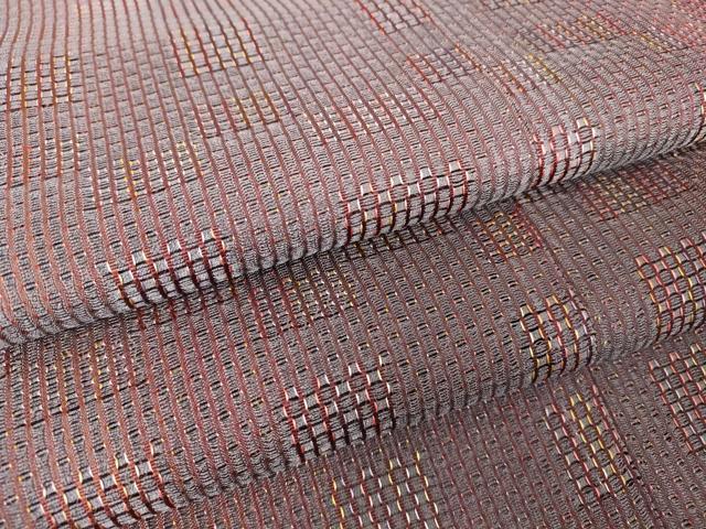 平和屋着物▽道行コート スリーシーズン 春夏秋 塵除け 格子文 ロング丈 正絹 逸品 未使用 DABG0423az
