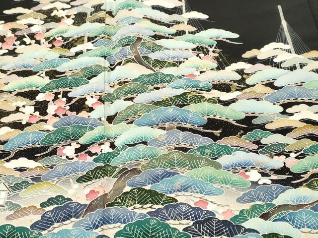 平和屋着物■豪華黒留袖 作家物 寿光織 鴛鴦御所解文 暈し染め 金彩 正絹 逸品 CABH0674ev