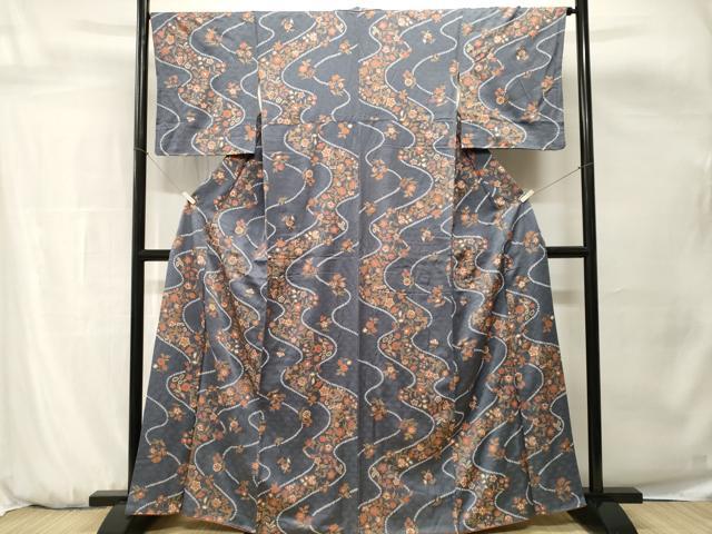 平和屋着物■上質な小紋 絞り 更紗枝花文 金彩 ますいわ屋扱い 正絹 逸品 CABH0670ev