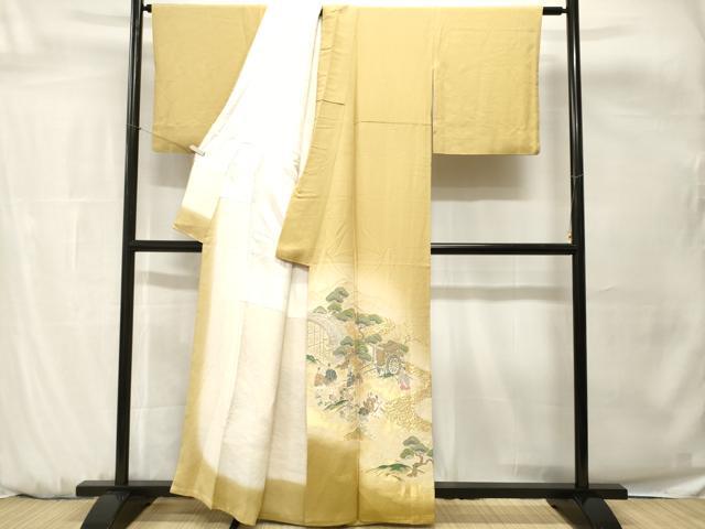 平和屋着物■豪華色留袖 寿光織 澪標図 金糸 正絹 逸品 CABH0666ev