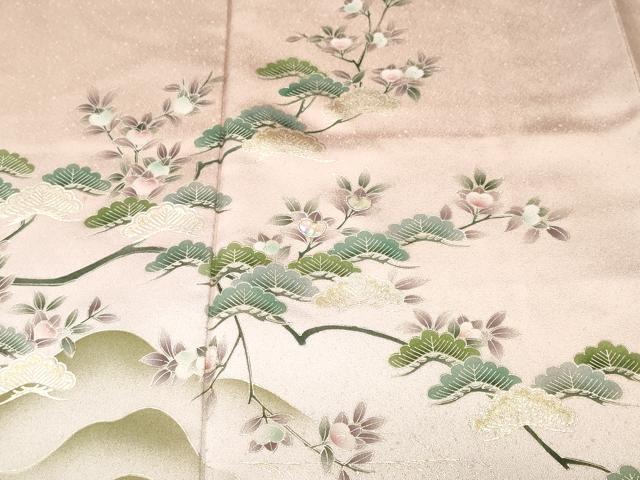 平和屋着物■訪問着 螺鈿 流水枝花文 暈し染め 金銀彩 鈴乃屋扱い 正絹 逸品 CABH0661ev