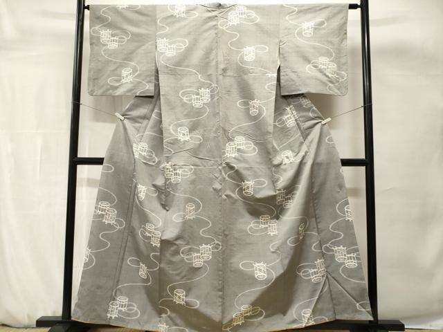 平和屋着物■上質な紬 貝桶文 正絹 逸品 CABH0673ev
