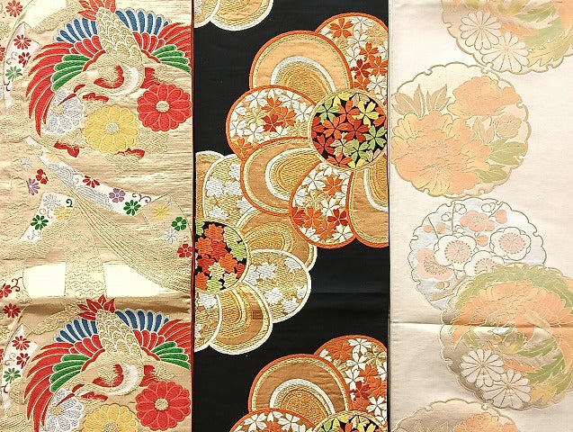 平和屋着物■袋帯 西陣 まとめて100点 鳳凰 向かい鶴 人物 蝶 更紗 花柄 楽器 正倉院 立波 金銀糸 など 未使用品あり 全て正絹 mmm1142