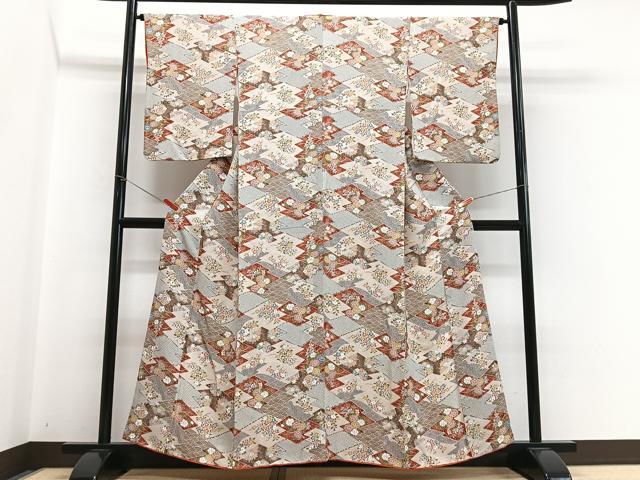 平和屋着物■上質な小紋 草花文 正絹 逸品 CABH4151xe