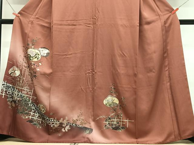 平和屋着物■訪問着 草花文 暈し染め 金彩 正絹 逸品 CABH4158xe