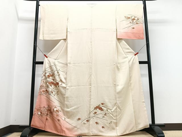平和屋着物■訪問着 草花文 暈し染め 金彩 正絹 逸品 CABH4159xe