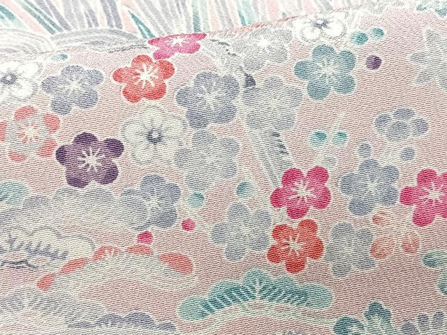 平和屋着物■上質な小紋 流水草花文 正絹 逸品 CABH4157xe