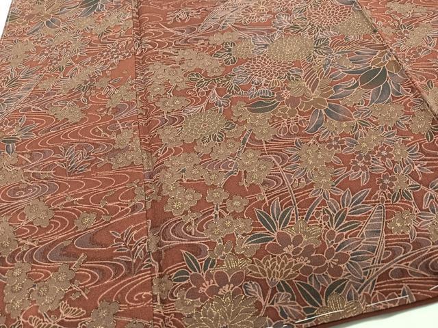 平和屋着物■上質な小紋 流水花鳥文 正絹 逸品 CABH4156xe