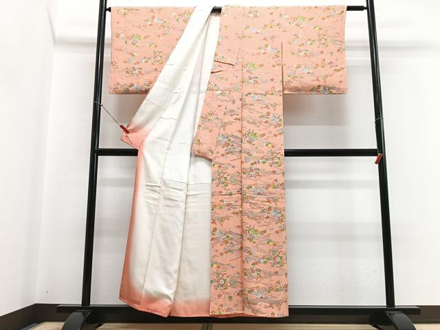 平和屋着物■上質な小紋 立波花文 三越扱い 正絹 逸品 CABH4164xe