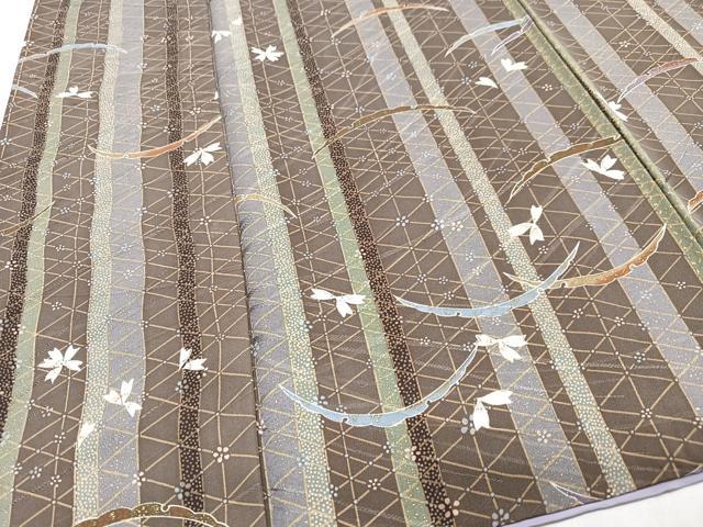 平和屋着物■上質な小紋 雪芝舞花文 金彩 正絹 逸品 CABH4155xe
