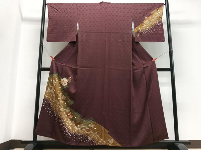 平和屋着物■訪問着 駒刺繍 絞り 雪輪花文 正絹 逸品 CABH4165xe