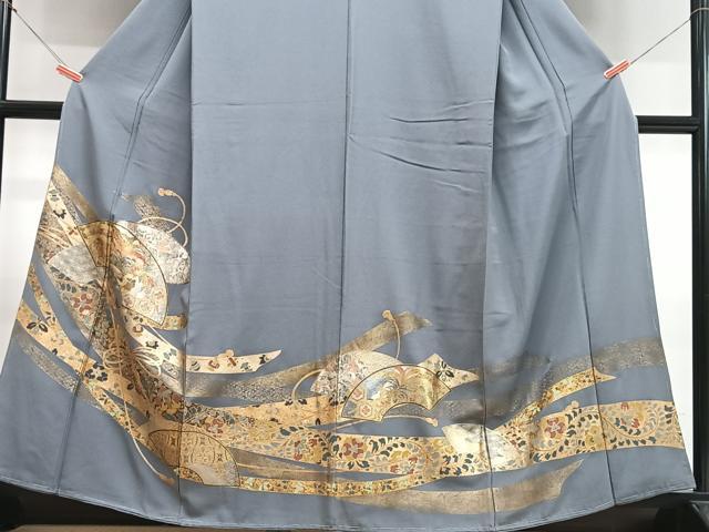平和屋着物■色留訪問着 地紙短冊花鳥文 金彩 正絹 逸品 未使用 CABH4185xe