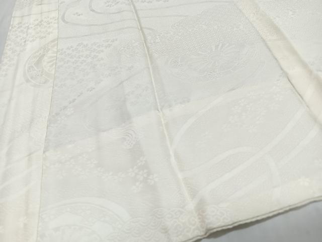 平和屋着物■長襦袢 無双仕立て 源氏車花地紋 正絹 逸品 CABH4196xe