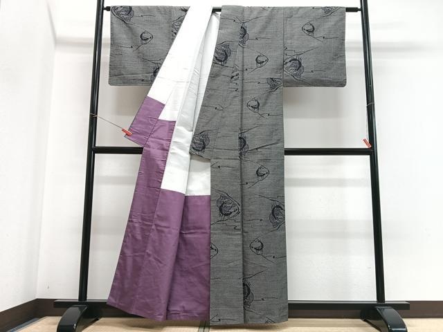 平和屋着物■上質な小紋 幾何学文様 正絹 逸品 CABH4201xe