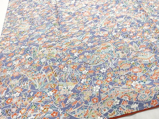 平和屋着物■上質な小紋 風景花文 正絹 逸品 CABH4172xe