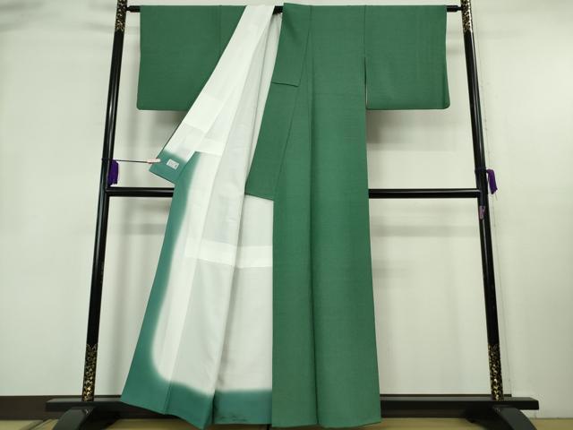 平和屋着物●極上 洗える最高級着物 <英>はなぶさ謹製 江戸小紋 角通し 常盤緑色×木賊色 逸品 DZAB2134kh6