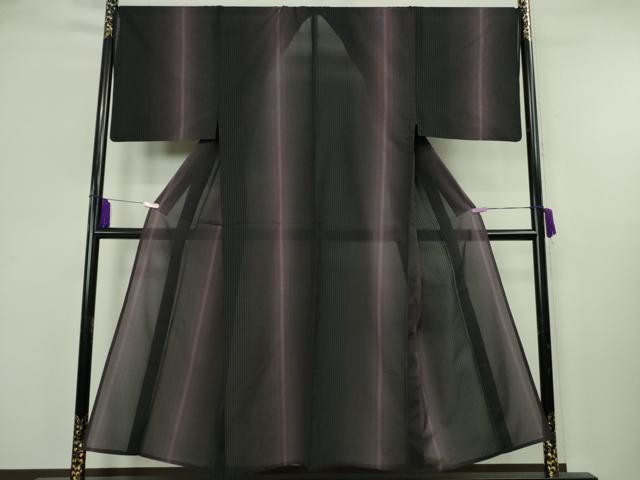 平和屋本店*極上 夏物 男性 本場大島紬 夏大島 縞 黒地 逸品 DZAB0650kh6