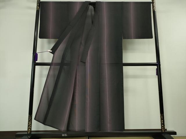 平和屋本店*極上 夏物 男性 本場大島紬 夏大島 縞 黒地 逸品 DZAB0650kh6