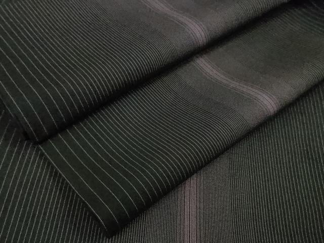 平和屋本店*極上 夏物 男性 本場大島紬 夏大島 縞 黒地 逸品 DZAB0650kh6