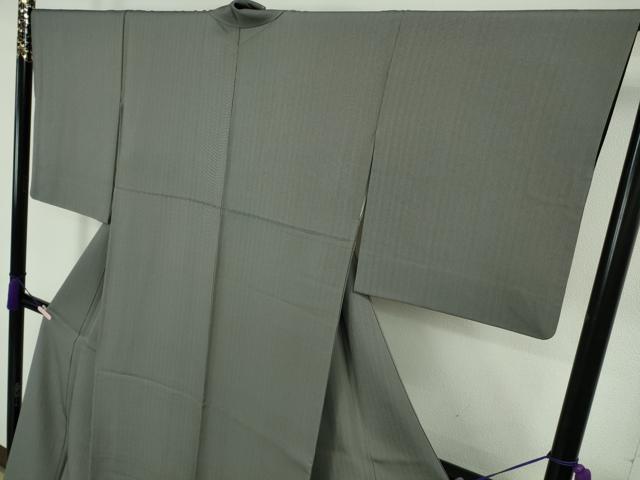 平和屋本店●極上 お召 毛万筋 墨色×薄鈍色 逸品 DZAB2538kh6
