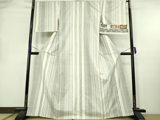 平和屋本店●極上 都喜ヱ門 本場大島紬 白大島 9マルキ 藤白泥 大空への道 藤絹織物謹製 証紙付き 逸品 未使用 DZAB3741kh6