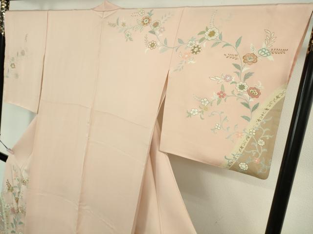 平和屋本店●極上 創業460年・千總 訪問着 駒刺繍 花唐草文 虹色地 金彩 小田急百貨店扱い 逸品 DZAB2821kh6