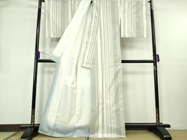 平和屋本店●極上 都喜ヱ門 本場大島紬 白大島 9マルキ 藤白泥 大空への道 藤絹織物謹製 証紙付き 逸品 未使用 DZAB3741kh6
