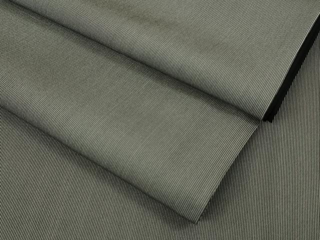 平和屋本店●極上 お召 毛万筋 墨色×薄鈍色 逸品 DZAB2538kh6