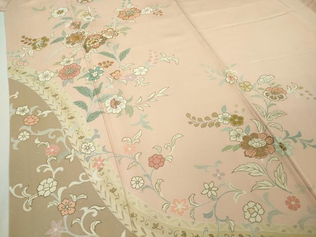 平和屋本店●極上 創業460年・千總 訪問着 駒刺繍 花唐草文 虹色地 金彩 小田急百貨店扱い 逸品 DZAB2821kh6