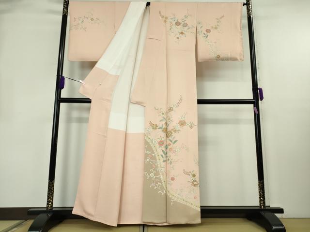 平和屋本店●極上 創業460年・千總 訪問着 駒刺繍 花唐草文 虹色地 金彩 小田急百貨店扱い 逸品 DZAB2821kh6