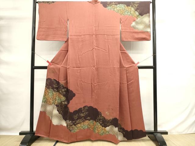 平和屋着物■訪問着 雲重ね花文 金彩 正絹 逸品 DABG6642cd