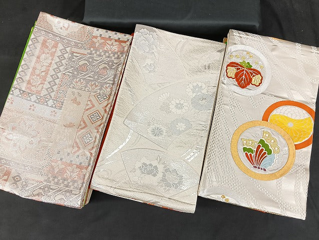 平和屋着物■袋帯 西陣 まとめて100点 鳳凰 向かい鶴 折り鶴 尾長鳥 向かい蝶 更紗 花柄 七宝 佐賀錦 金銀糸 未使用品有 全て正絹 mmm1150