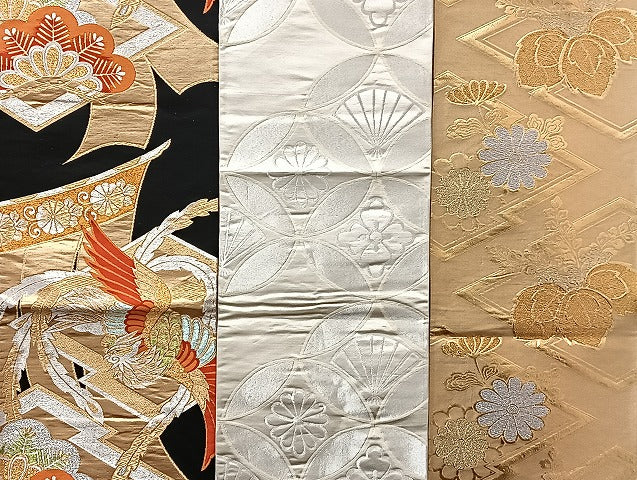 平和屋着物■袋帯 西陣 まとめて100点 鳳凰 向かい鶴 折り鶴 尾長鳥 向かい蝶 更紗 花柄 七宝 佐賀錦 金銀糸 未使用品有 全て正絹 mmm1150