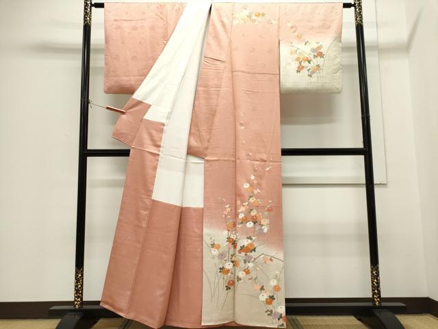 平和屋着物■訪問着 枝花文 暈し染め 金彩 正絹 逸品 CABH1018ou