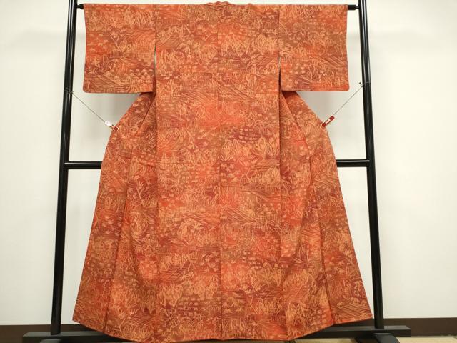 平和屋着物■上質な小紋 風景文 正絹 逸品 CABH1056ou